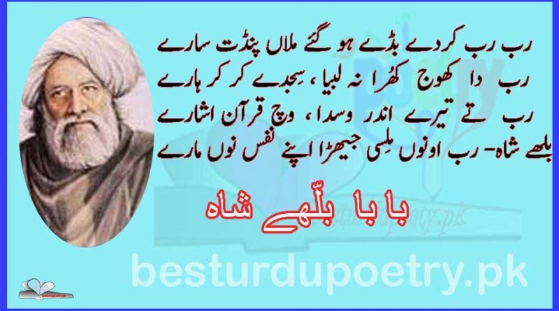 rab rab kardy buddy ho- bulleh shah poetry - besturdupoetry.pk