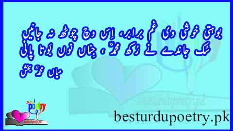 sufi poetry in urdu - buhti khushi vi gham brabr 