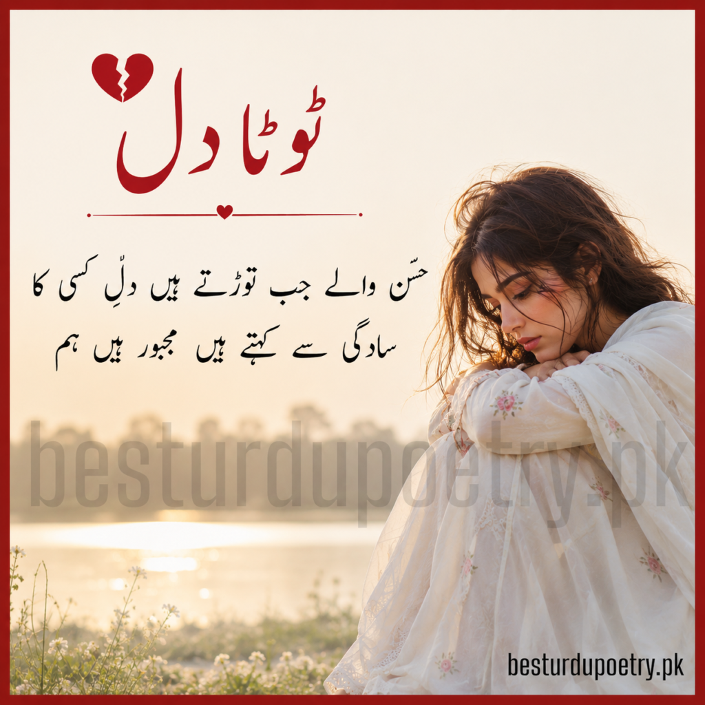broken heart poetry in urdu 2 lines